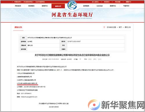 新兴能源获评环保绩效A级企业(1) 新兴能源获评环保绩效A级企业(1)